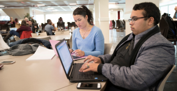 Students Working in Donovan Dining Center